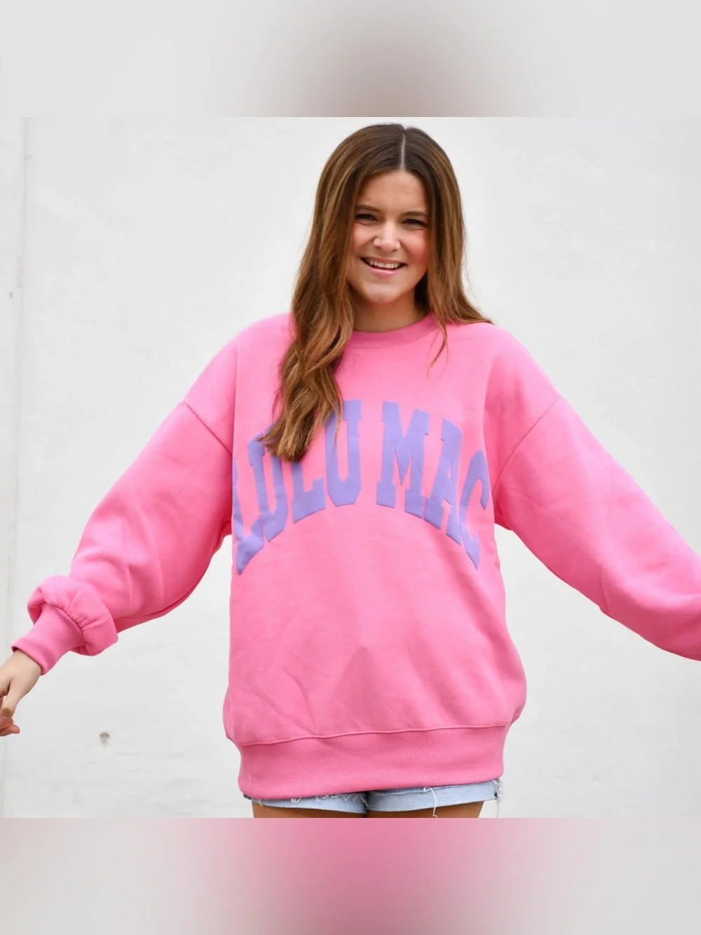 Lulu Mac Pink And Purple Puff Sweater Top